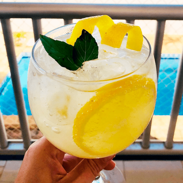 Gin tônica com limão siciliano e gengibre